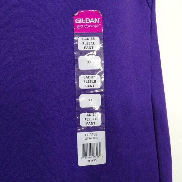 Gildan Heavy Blend Purple Fleece Sweatpant Wide Leg Women Size 3XL Pockets NEW - Picture 5 of 11